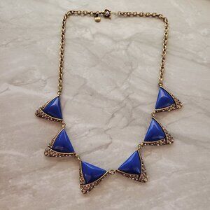 💙 J.Crew Enamel Rhinestones Crystals Pave Antique Mini Statement Necklace 💙